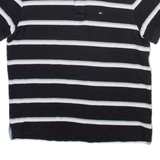 TOMMY HILFIGER Mens Polo Shirt Black Striped M