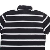 TOMMY HILFIGER Mens Polo Shirt Black Striped M