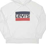 LEVI'S Mens White Hoodie S