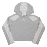 PUMA Cropped Womens Grey Hoodie M