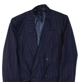Mens Blazer Jacket Blue Striped L