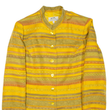 CAROLE RICHARD Womens Jacket Yellow Striped L