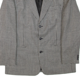 Mens Blazer Jacket Black Wool Geometric XL