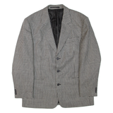 Mens Blazer Jacket Black Wool Geometric XL