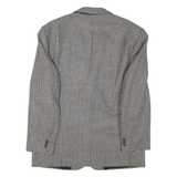 Mens Blazer Jacket Black Wool Geometric XL