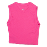 TOMMY JEANS Womens Vest Pink Sleeveless XXS