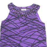 CALVIN KLEIN Womens Printed Vest Purple Sleeveless Crazy Pattern L