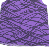 CALVIN KLEIN Womens Printed Vest Purple Sleeveless Crazy Pattern L