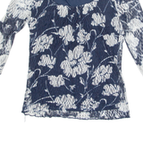PHASE EIGHT Womens Printed Top Blue 3/4 Sleeve Floral UK 12