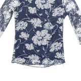 PHASE EIGHT Womens Printed Top Blue 3/4 Sleeve Floral UK 12