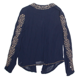 MONSOON Womens Printed Blouse Blue Long Sleeve UK 8