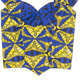 Womens Cropped Top Blue V-Neck Sleeveless Crazy Pattern M