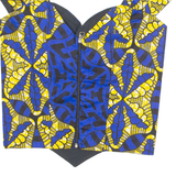 Womens Cropped Top Blue V-Neck Sleeveless Crazy Pattern M