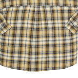 FRENCH COLLECTION Womens Printed Top Yellow V-Neck Long Sleeve Check XL