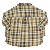 FRENCH COLLECTION Womens Printed Top Yellow V-Neck Long Sleeve Check XL