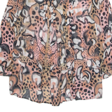 FRENCH COLLECTION Womens Printed Top Pink Long Sleeve Animal Print UK 10