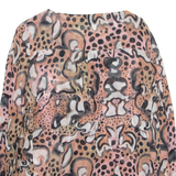 FRENCH COLLECTION Womens Printed Top Pink Long Sleeve Animal Print UK 10
