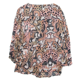 FRENCH COLLECTION Womens Printed Top Pink Long Sleeve Animal Print UK 10