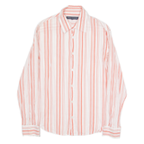 FRENCH CONNECTION Womens Printed Shirt White Long Sleeve Striped L