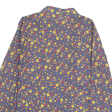 Womens Printed Blouse Blue Long Sleeve Floral L