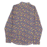 Womens Printed Blouse Blue Long Sleeve Floral L