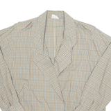 Womens Wrap Blouse Brown V-Neck Long Sleeve Check XL