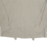 Womens Wrap Blouse Brown V-Neck Long Sleeve Check XL