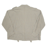 Womens Wrap Blouse Brown V-Neck Long Sleeve Check XL