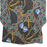 Womens Printed Shirt Black Long Sleeve Crazy Pattern L