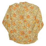 Womens Printed Blouse Green Long Sleeve Crazy Pattern XL