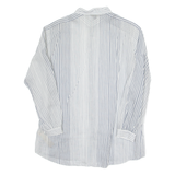 Sheer Womens Printed Blouse Grey Long Sleeve Striped M