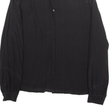 Womens Blouse Black High Neck Long Sleeve L