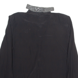 Womens Blouse Black High Neck Long Sleeve L