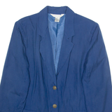 Womens Blouse Blue V-Neck Long Sleeve M