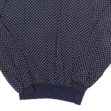 Womens Printed Blouse Blue V-Neck Long Sleeve Spotted M