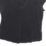 SOFT GREY Womens Top Black V-Neck UK 18