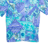 Womens Printed Blouse Purple V-Neck Crazy Pattern UK 10