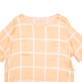 XANDRES Womens Top Orange Check M