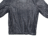 CANDA Womens Printed Top Black 3/4 Sleeve Animal Print M