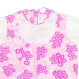 Womens Printed Top Pink Puff Sleeve Floral XS