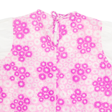 Womens Printed Top Pink Puff Sleeve Floral XS