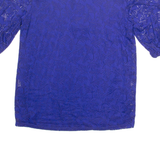 PHASE EIGHT Womens Printed Top Blue Puff Sleeve Floral UK 8