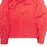 Womens Printed Blouse Red Long Sleeve Animal Print L