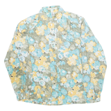 DEL MOD Womens Printed Blouse Blue Long Sleeve Floral XL