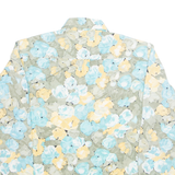 DEL MOD Womens Printed Blouse Blue Long Sleeve Floral XL