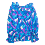 Womens Printed Top Purple Long Sleeve Crazy Pattern M