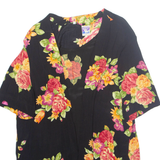 YESSICA Womens Printed Top Black Floral XL