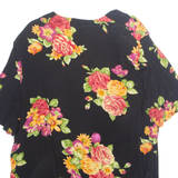 YESSICA Womens Printed Top Black Floral XL