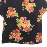 YESSICA Womens Printed Top Black Floral XL