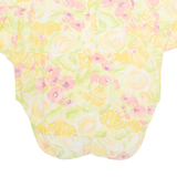 Womens Printed Blouse Yellow V-Neck Floral L